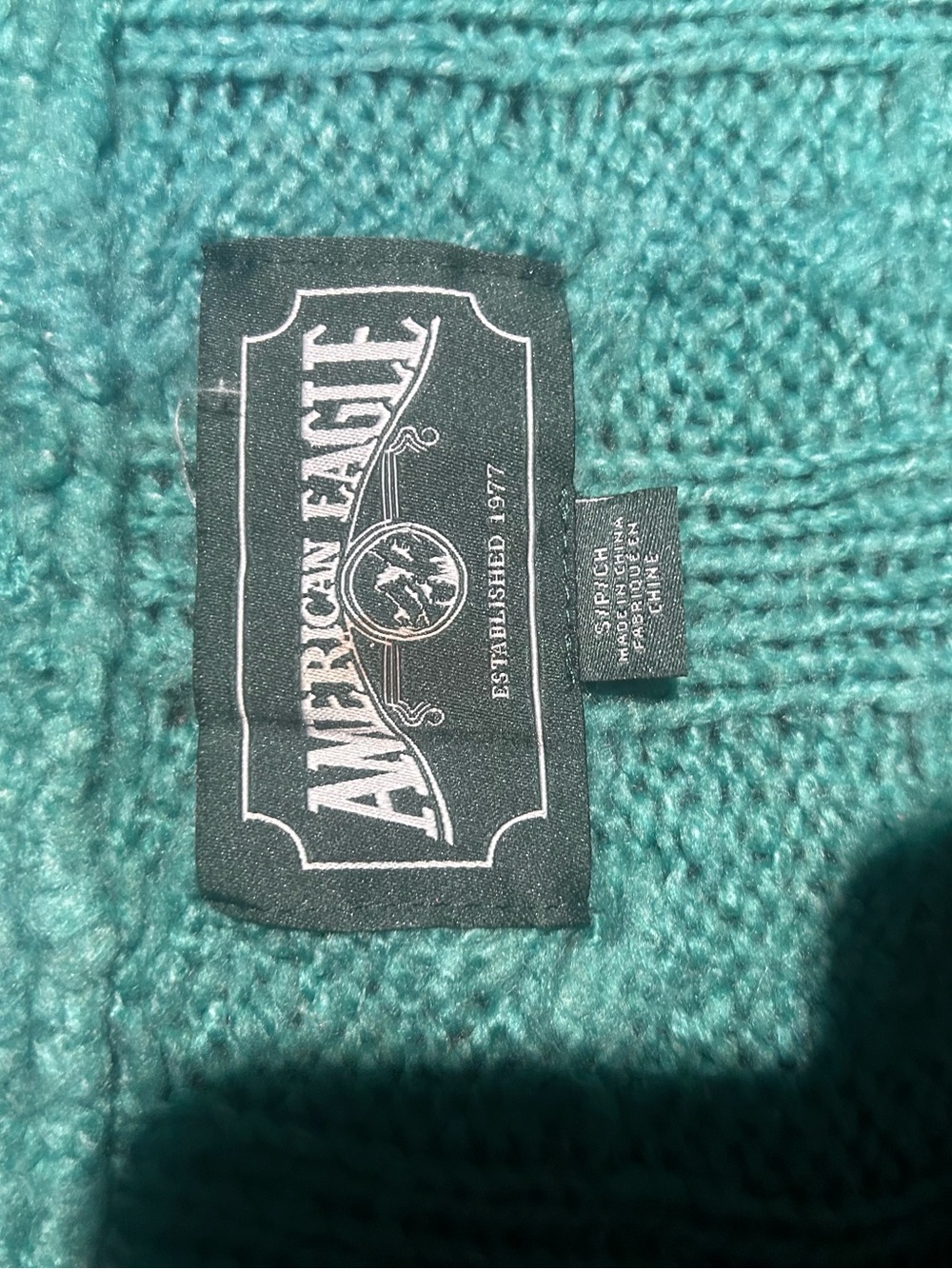 American Eagle Outfitters Teal Knit Women's Sweater